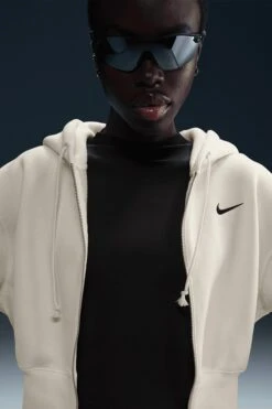 W NSW PHOENIX FLEECE CROPPED HOODIE(Nike Womens Nsw Phoenix Fleece Hj0940_sail Black)