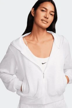 W NSW CHILL TERRY HOODIE(Nike Womens Nsw Chill Terry Fn2415_birch Heather Lt Orewood Brn)