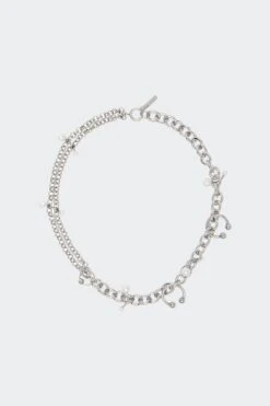 HOLLY PEARL NECKLACE(Justineclenquet Holly Pearl Necklace_palladium)