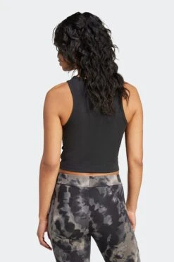 W ESSENTIALS RIBBED TANK TOP(Adidas Womens Essentials Ribbed Tank_black) -Sporty Fashion REF 2 0005 IW5736 5 APPAREL OnModel BackView white