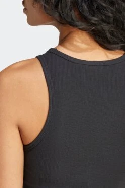 W ESSENTIALS RIBBED TANK TOP(Adidas Womens Essentials Ribbed Tank_black) -Sporty Fashion REF 2 0008 IW5736 8 APPAREL OnModel DetailView2 white