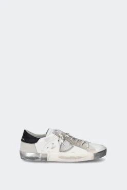 W PRSX LOW(Philippe Model Womens Prsx Low_blanc Argent)