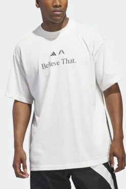 ANTHONY EDWARDS TEE(Adidas Mens Ant Ed Tee_white) 10 ANTHONY EDWARDS TEE(Adidas Mens Ant Ed Tee_white) -Sporty Fashion REF 2 0034 JM7948 4 APPAREL OnModel FrontView white