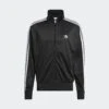 FIREBIRD TRACK JACKET(Adidas Mens Adicolor Classics Firebird Track Jacket_black White) -Sporty Fashion REF 2 0037 IJ7058 1 APPAREL Photography FrontView transparent