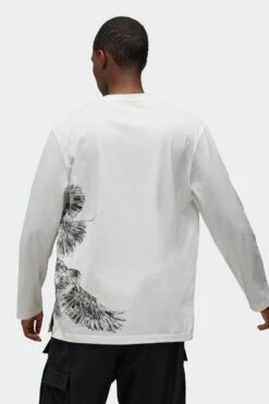 Y-3 TEE(Adidas Mens Y3 Graphic Longsleeve Tee_white) -Sporty Fashion Untitled 1 Recovered 0015 IX0404 6 APPAREL OnModel BackView transparent