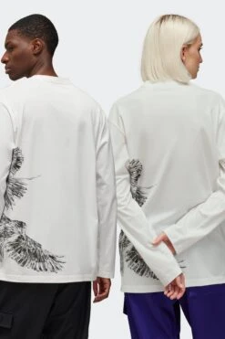 Y-3 TEE(Adidas Mens Y3 Graphic Longsleeve Tee_white) -Sporty Fashion Untitled 1 Recovered 0018 IX0404 12 APPAREL OnModel StandardUnisexBackView transparent