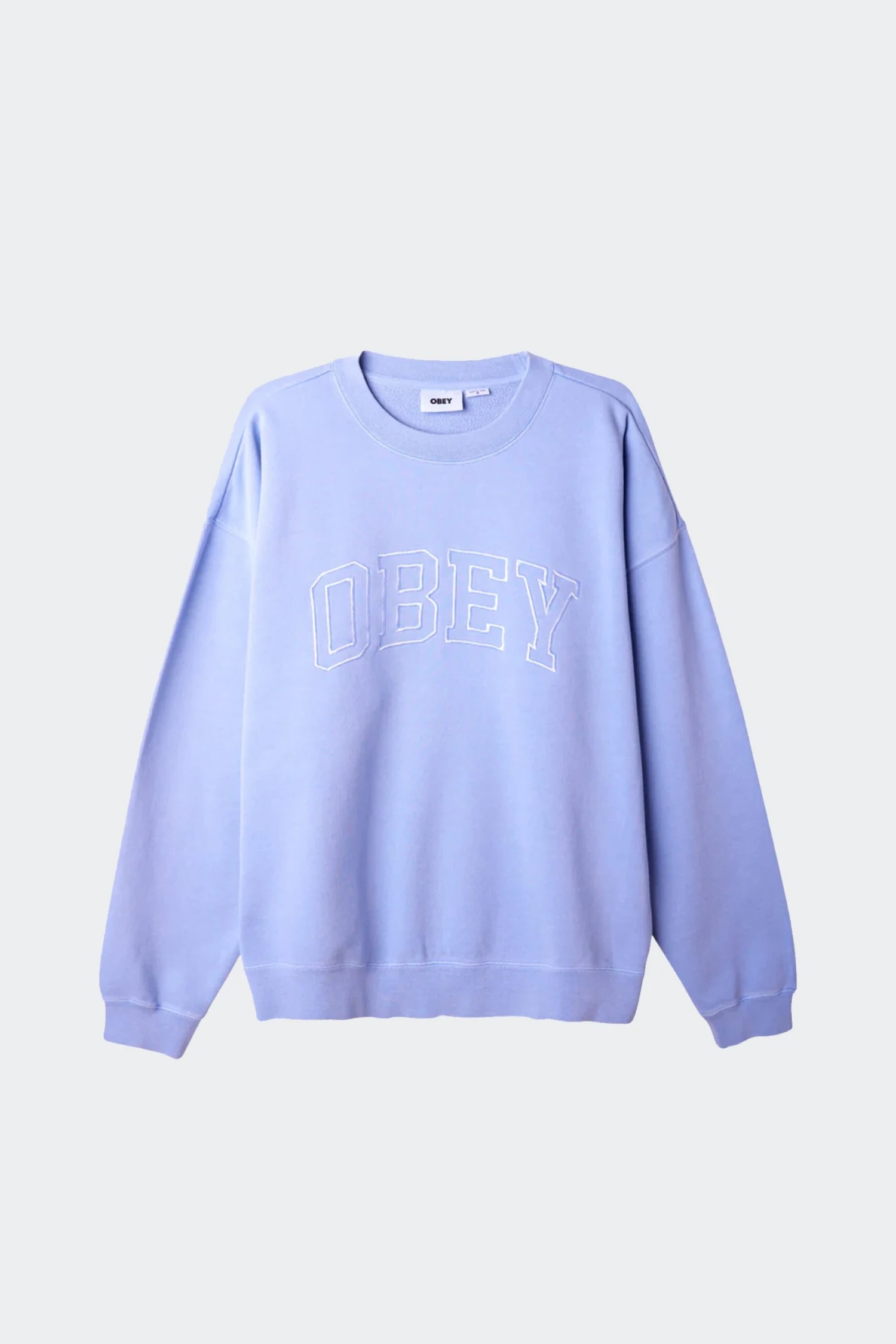 COLLEGIATE CREWNECK(Obey Mens Pigment Dyed Collegiate Crewneck Extra Heavy_hydrangea) 2 COLLEGIATE CREWNECK(Obey Mens Pigment Dyed Collegiate Crewneck Extra Heavy_hydrangea)