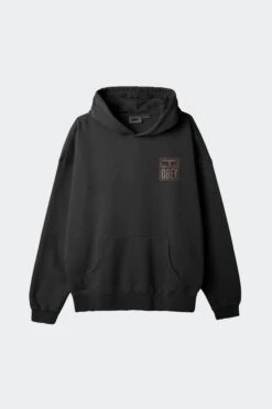 ICON EYES HOODIE(Obey Mens Pigment Dyed Icon Eyes Hoodie Extra Heavy_pirate Black)