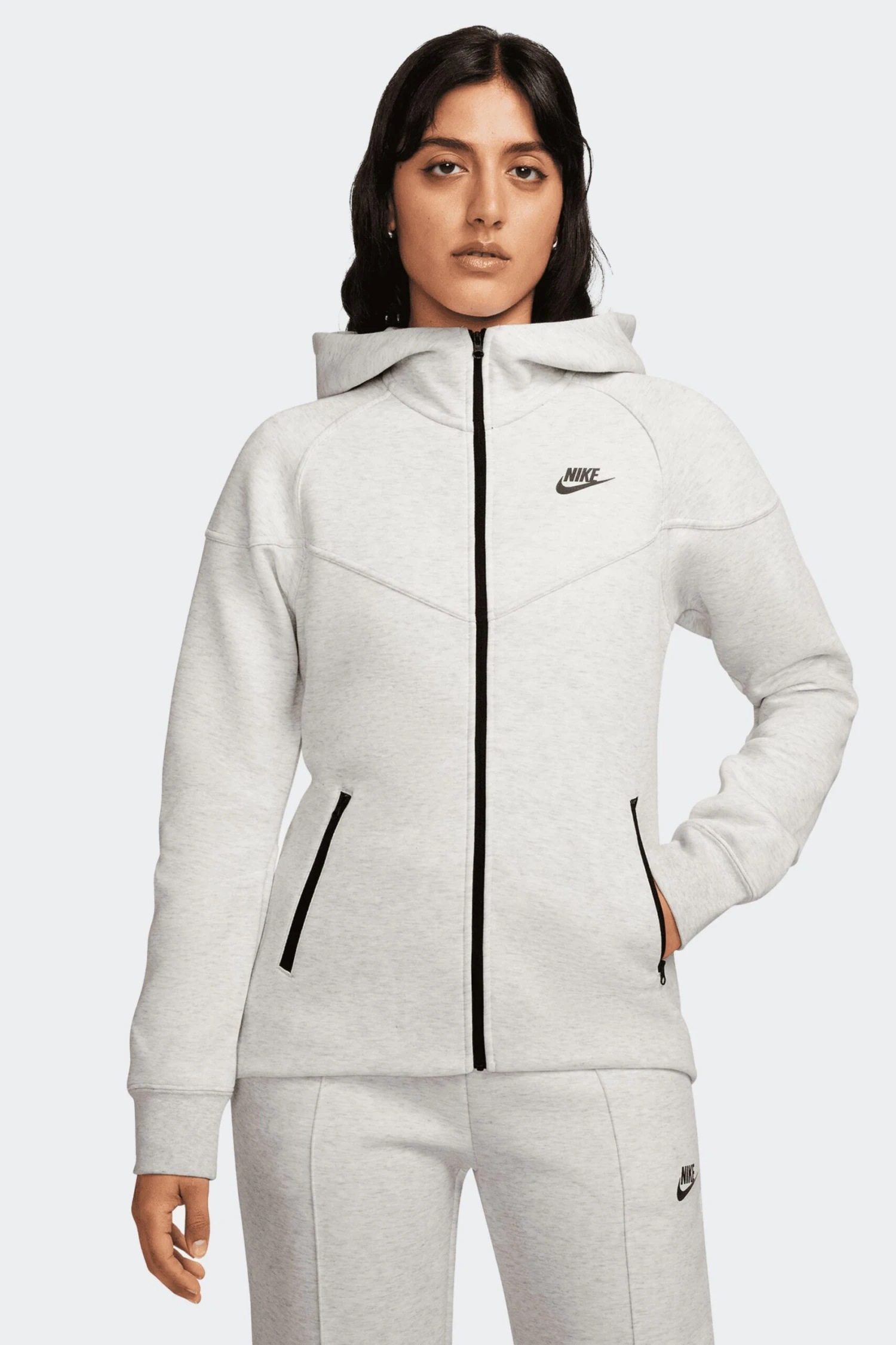 W NSW TECH FLEECE FULL-ZIP HOODIE(Nike Womens Nsw Tech Fleece Full Zip Hoodie_light Grey Htr Black) 3 W NSW TECH FLEECE FULL-ZIP HOODIE(Nike Womens Nsw Tech Fleece Full Zip Hoodie_light Grey Htr Black)