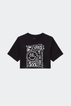 FOREVER CHECKER CROP TEE(Vans Womens Forever Checker Crew Cropped Tee_black)