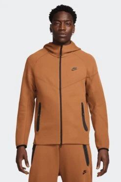 NSW TECH FLEECE FULL-ZIP HOODIE(Nike Mens Tech Fleece Full Zip Hoodie Hv0949_lt British Tan Black)
