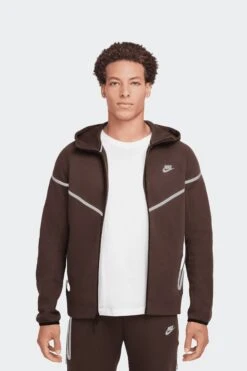 NSW TECH FLEECE FULL-ZIP HOODIE(Nike Mens Tech Fleece Full Zip Hoodie Hv0949_baroque Brown Bemis Silver)