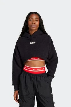 W MOON BOOT HOODIE(Adidas Womens Moon Boot Cropped Hoodie_black)