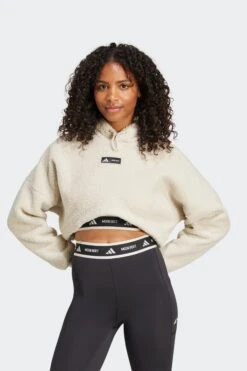 W MOON BOOT HOODIE(Adidas Womens Moon Boot Cropped Hoodie_bliss)