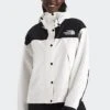 The North Face W MOUNTAIN WIND JACKET(Northface Womens Mountain Wind Jacket_white Dune Tnf Black)