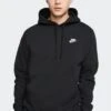 NSW CLUB FLEECE HOODIE(Nike Mens Nsw Club Fleece Hoodie_black Black White)