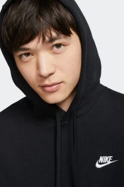 NSW CLUB FLEECE HOODIE(Nike Mens Nsw Club Fleece Hoodie_black Black White) -Sporty Fashion sesinko BV2654 010 3