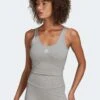 W ADICOLOR ESSENTIALS RIB TANK TOP(Adidas Womens Adicolor Essentials Rib Tank Top_medium Grey Heather)