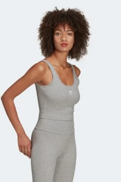 W ADICOLOR ESSENTIALS RIB TANK TOP(Adidas Womens Adicolor Essentials Rib Tank Top_medium Grey Heather) -Sporty Fashion sesinko HF3398 3